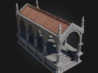 Ancient Stone Pavilion  Shelter from a Forgotten Era 3D model