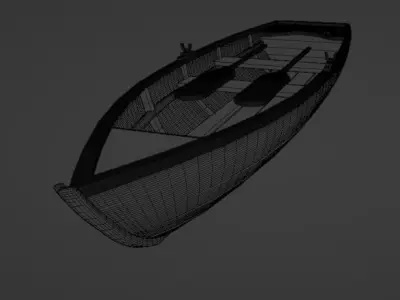 Wood Boat Low-poly 3D model by DIL3Dstudio