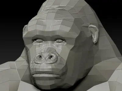 3D GORILLA LOWPOLY Low-poly 3D model