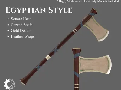 Ancient Collection Egyptian Weapons Set 3D Model Pack