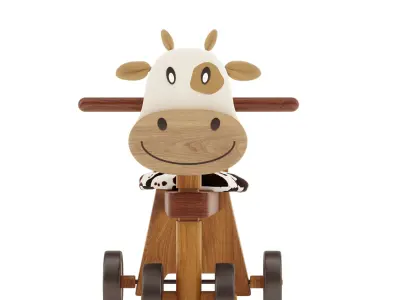 Toddler balancing trike with cow theme 3D model