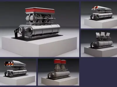 Superchargers kit 3D Model Pack