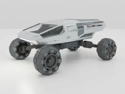 Giant Rover vehicle  Low-poly 3D model