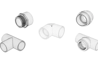 CPVC Pipe Fitting 3D Model Bundle 3D model