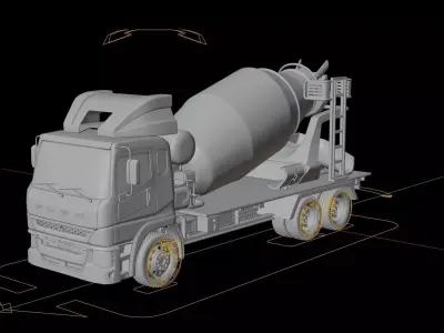 Mitsubishi Fuso Shogun Concrete Mixer 3D model