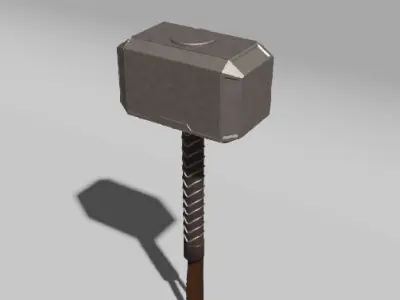 Low-poly Mjolnir thor hammer Low-poly 3D model