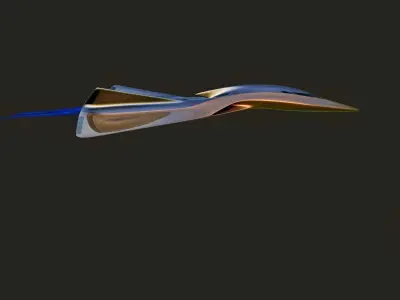 Sci-fi air fighter inspired by the SR71 blackbird 3D model