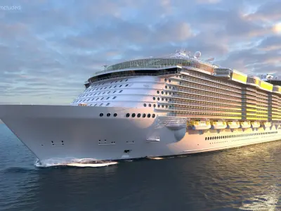 Cruise Ship Simple Details 3D model