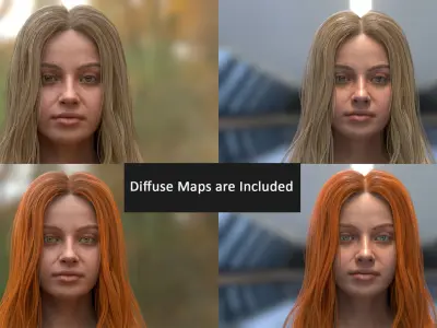 Mans and Womans Heads Collection 3D model