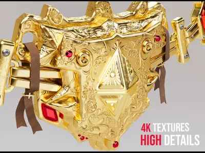 OLD MEDIEVAL BITCOIN NECKLACE - NFT READY 3D model