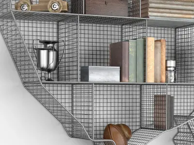 SHELF USA MAP ZINC Low-poly 3D model