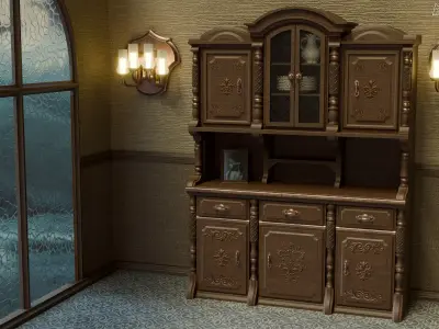 Vintage Furniture Bundle Low-poly 3D model