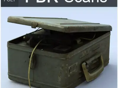 Welding Low Poly old metal box Low-poly 3D model