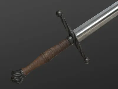 Realistic Medieval Sword Free low-poly 3D model