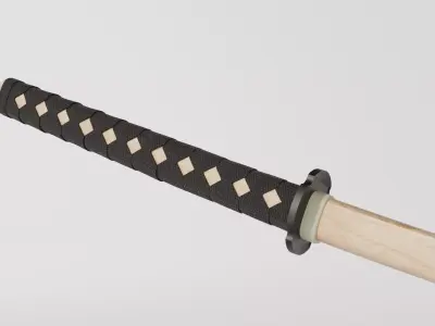Bokken Wooden Katana Free 3D model