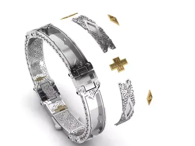 Bracelet with patterns antique bracelet 3D print model  3D print model