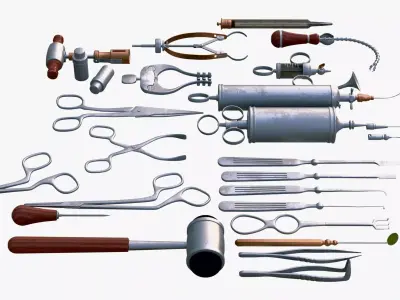 Antique Medical and Surgical Tools M1 3D model