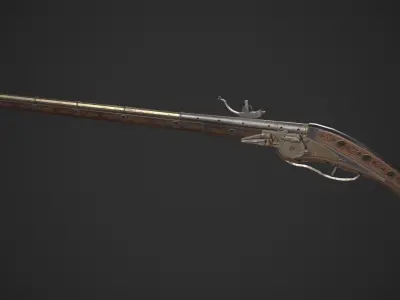 Ornate Musket Low-poly 3D model