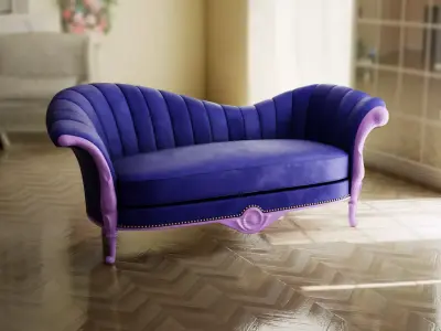 Furniture Sofa Chaise Lounge Low-poly 3D model