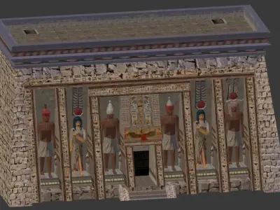 Egyptian buildings and monuments Low-poly 3D model