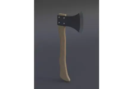 Axe low-poly 3d model Low-poly 3D model