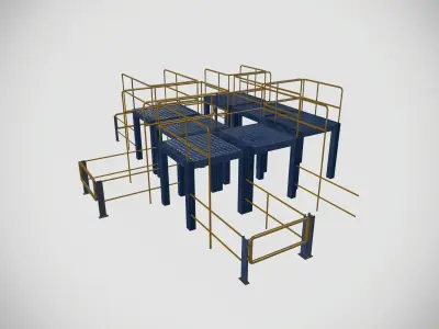 Metal base Platform Low-poly 3D model