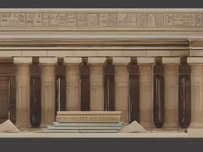 Ancient Egyptian Ritual Courtyard 3D Environment Analysis 3D model