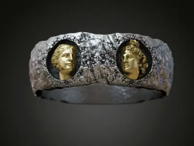 Wedding pair rings greek sculptures antique 3D print model