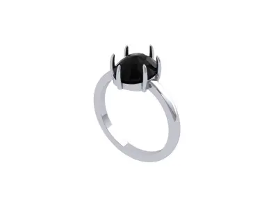 Oval Solitaire Ring 3D print model 15