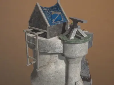 Defence tower Free low-poly 3D model