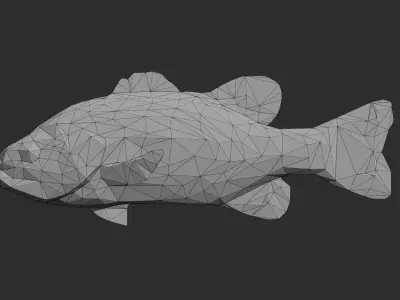 Low Poly Spotted Bass Low-poly 3D model