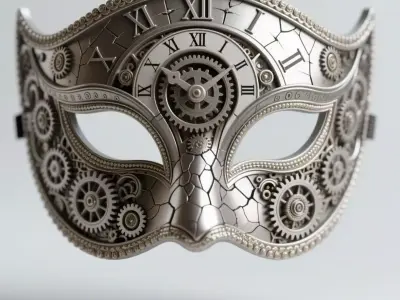 Timekeeper 3D Mask in Ornamental Carnival Style 3D print model