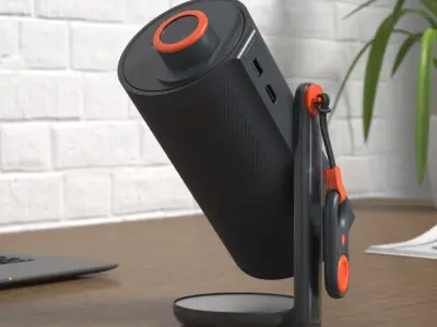 Compact Smart Video Projector with Adjustable Stand 3D model
