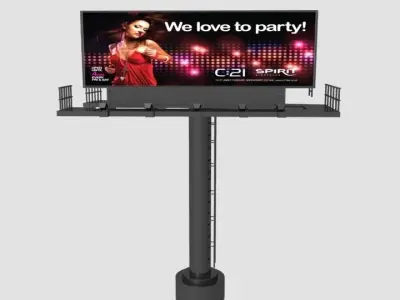 Commercial Bill-Board Low-poly 3D model