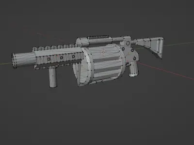 Low-poly Grenade launcher Low-poly 3D model