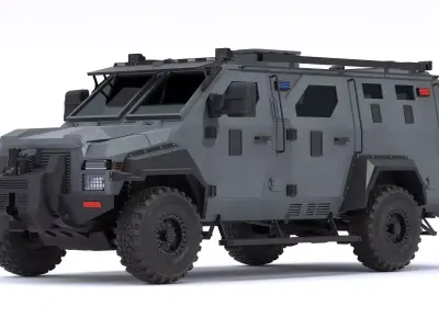 Alpine Armored Bulldog Tactical SWATAPC Truck Military Vehicle Low-poly 3D model