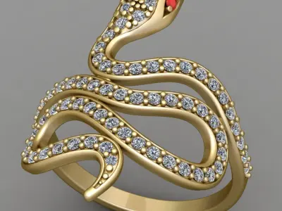 Antique Snake Ring  3D print model