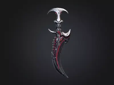Bloodfang Reaper Dark Fantasy Demon Dagger Low-poly 3D model