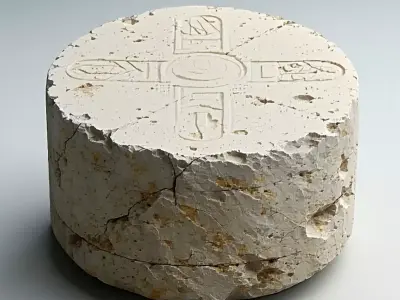 Ancient Stone Tablet with Carvings Low-poly 3D model