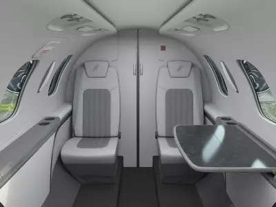 HondaJet Elite II Light Jet Aircraft Black Rigged 3D model purchase