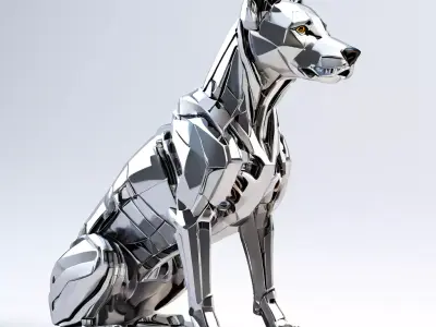 SciFi Robotic Dog 3D Model Low-poly 3D model