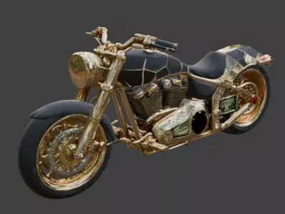 Venomous Serpent Jeweled Motorcycle Low-poly 3D model