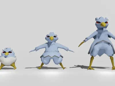 Monster Evolution Low Poly Low-poly 3D model
