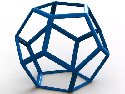 Wireframe Thick Dodecahedron 3D print model