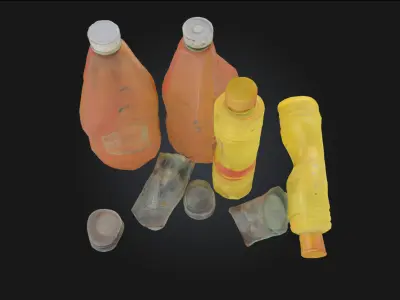 Vintage Bottles and Lids  Timeless Elegance in Glass 3D model