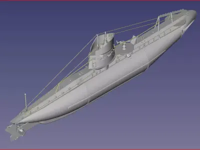 Austro-Hungarian Submarine 1915-1918 - German UB I Class 3D print model