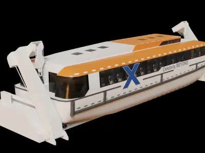 Tender Cruise Ship  Low-poly 3D model