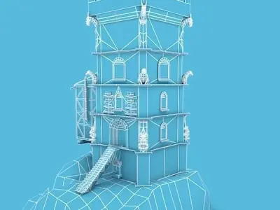 Medieval Building 38 Wizard Tower Low-poly 3D model