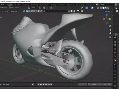 Moto de course Low-Poly Low-poly 3D model