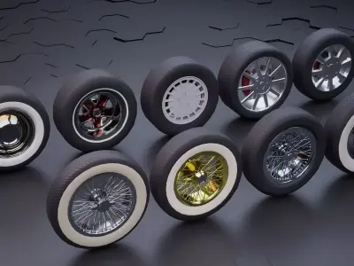 Car wheel pack 3D model